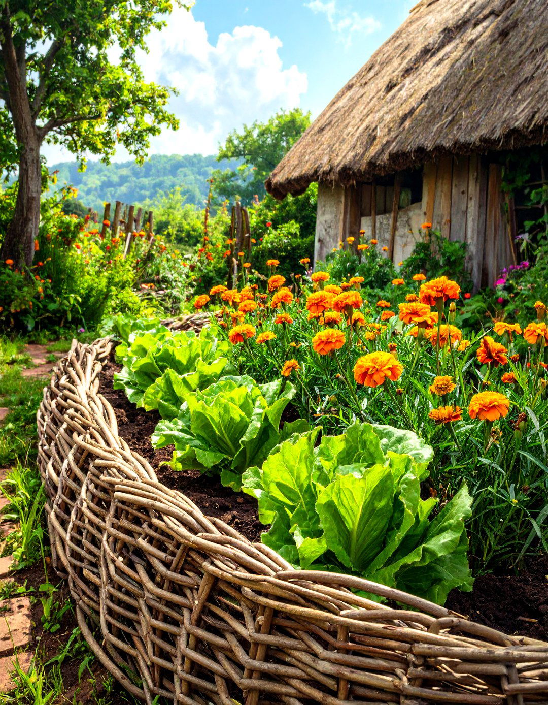 Woven Wattle Garden Edging - 30 modern garden edging ideas