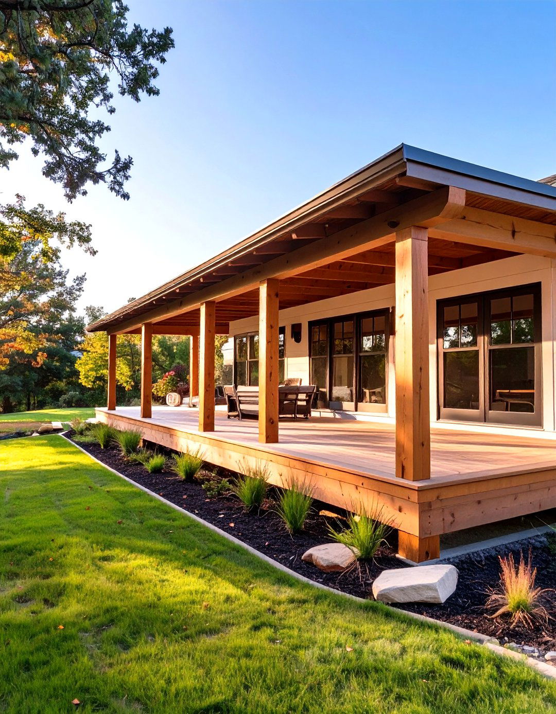 Wrap Around Porch with Hanging Flower Baskets - 30 wrap around porch ideas