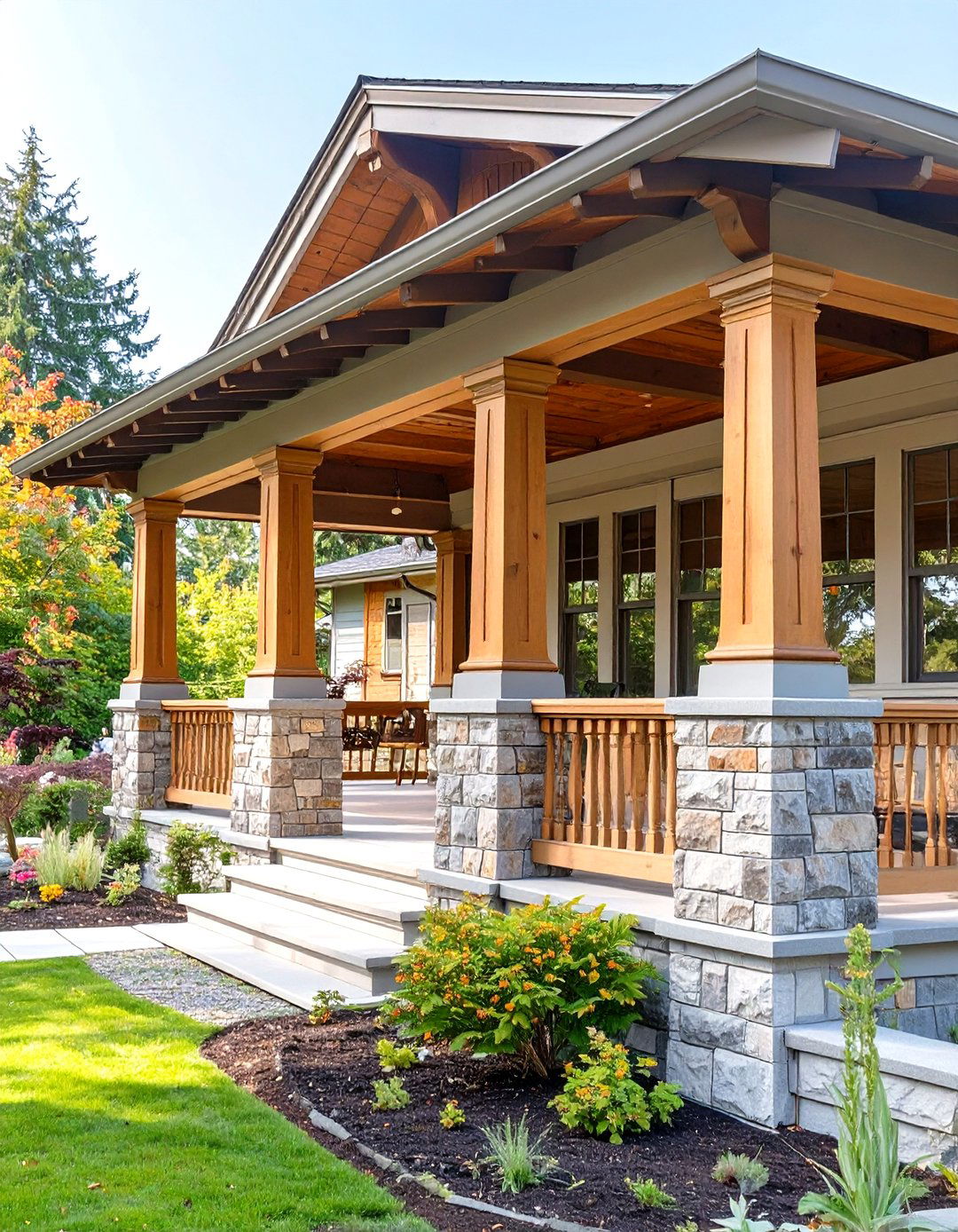 Wrap Around Porch with a Porch Swing Bed - 30 wrap around porch ideas
