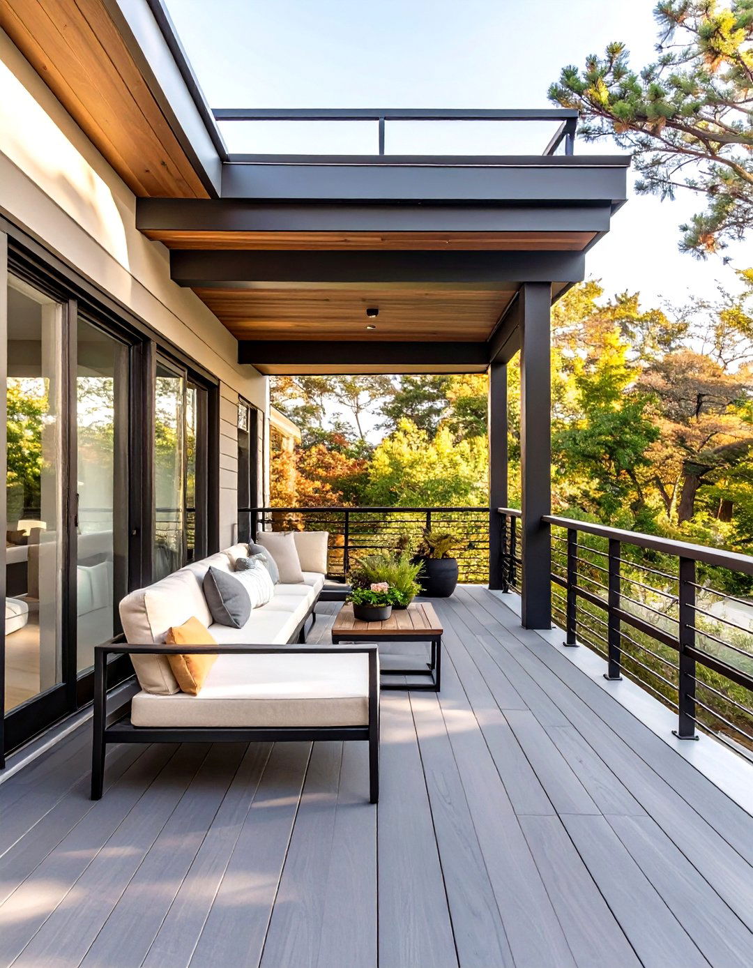 Wrap Around Porch with a Retractable Awning - 30 wrap around porch ideas
