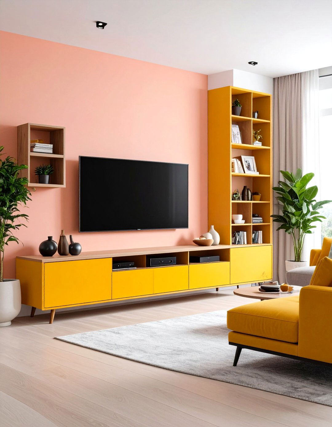 Wraparound Corner TV Installation - 30 living room tv wall ideas
