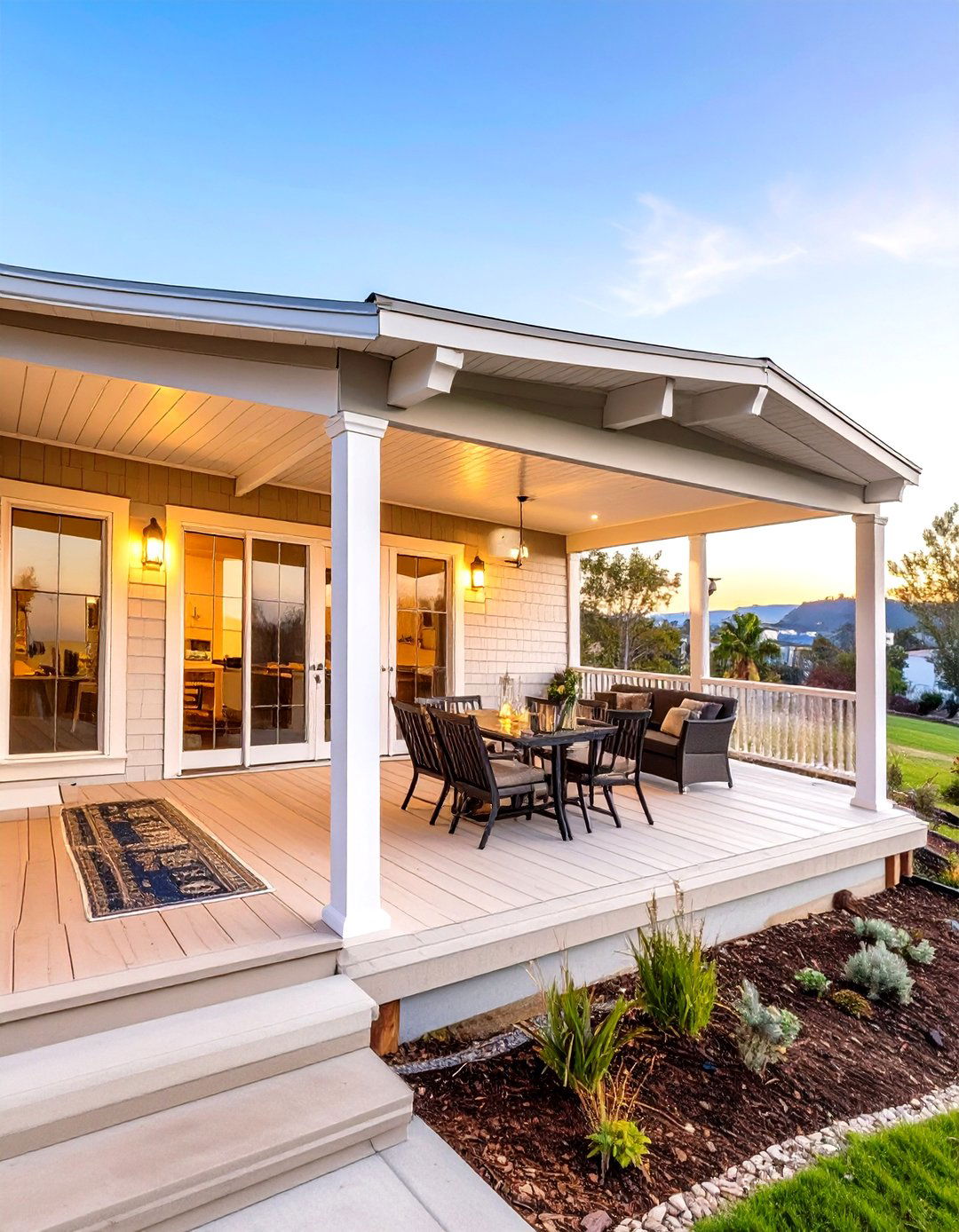 Wraparound Porch for Entertaining - 30 single wide mobile home porch ideas