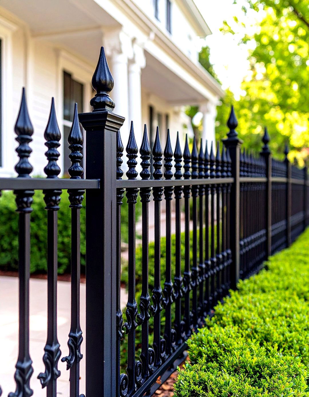 Wrought Iron Fence Elegance - 30 front yard fence ideas