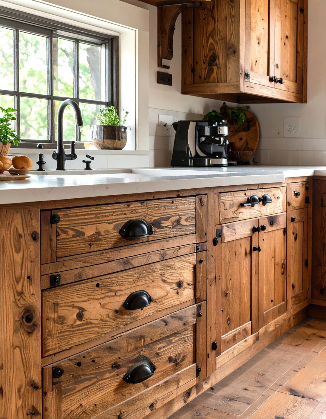 Wrought Iron Hardware and Fixtures - 30 small rustic kitchen ideas