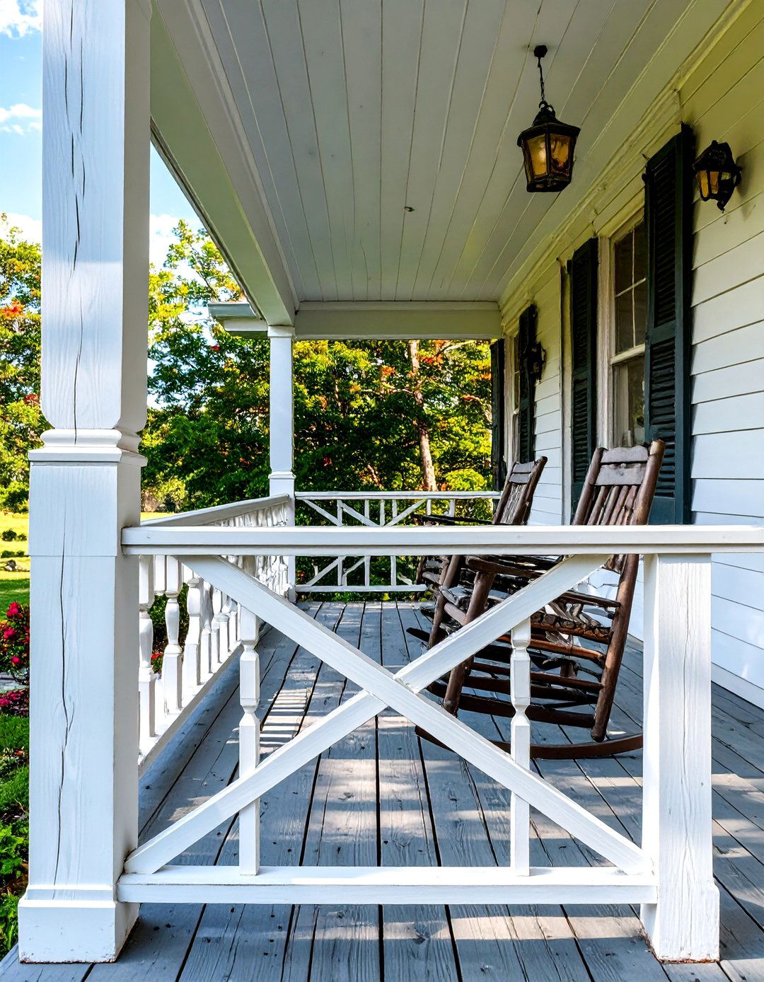 X Design Wood Front Porch Railing - 30 wood front porch railing ideas