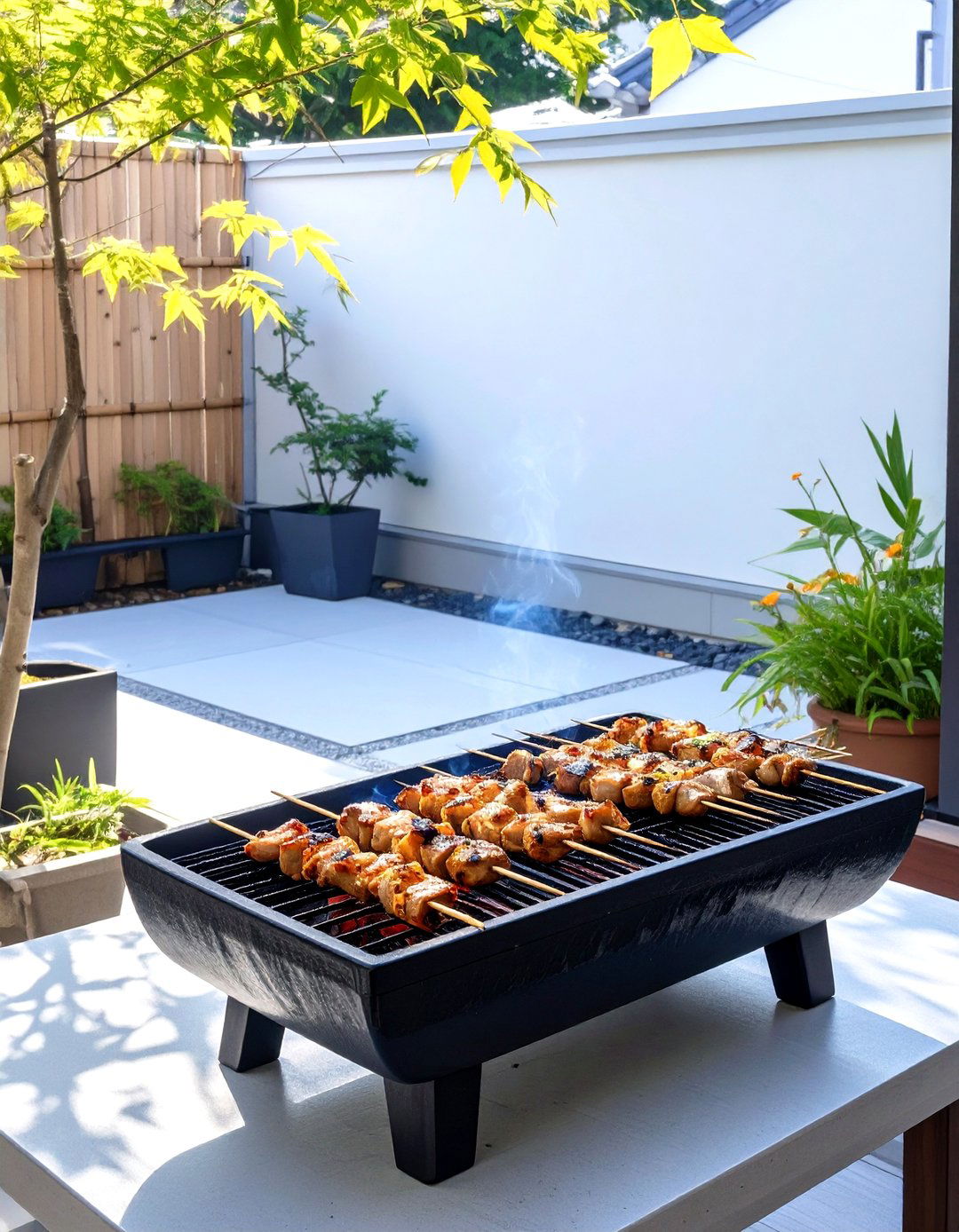 Yakitori Style Charcoal Grill Box - 30 small patio grill ideas