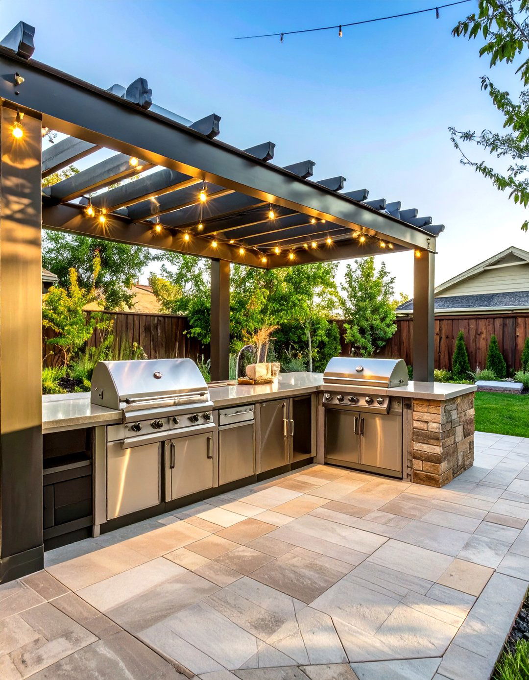 Yard Landscaping with a Dedicated Outdoor Kitchen - 30 yard landscaping ideas