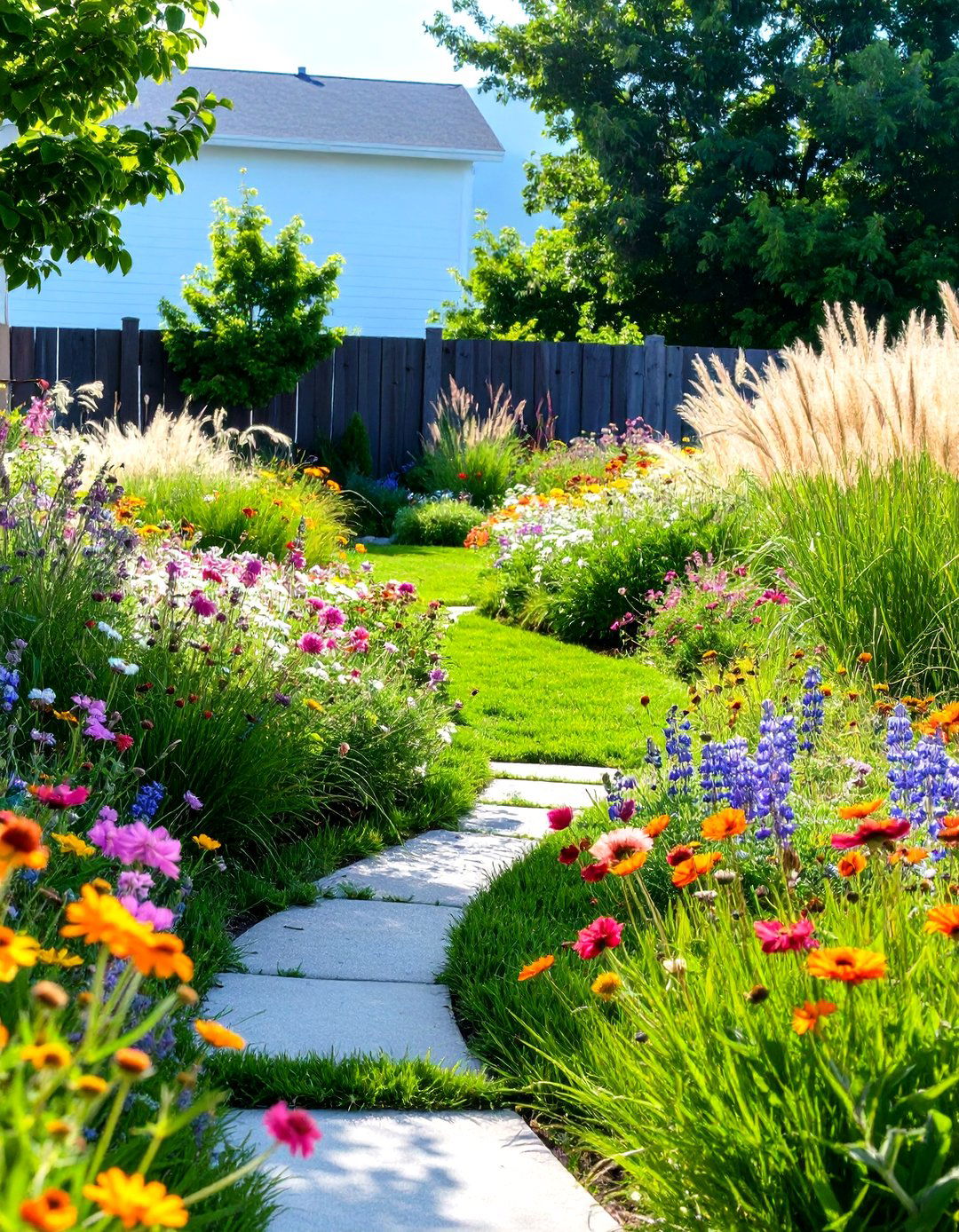 Yard Landscaping with a Meadow Planting Scheme - 30 yard landscaping ideas