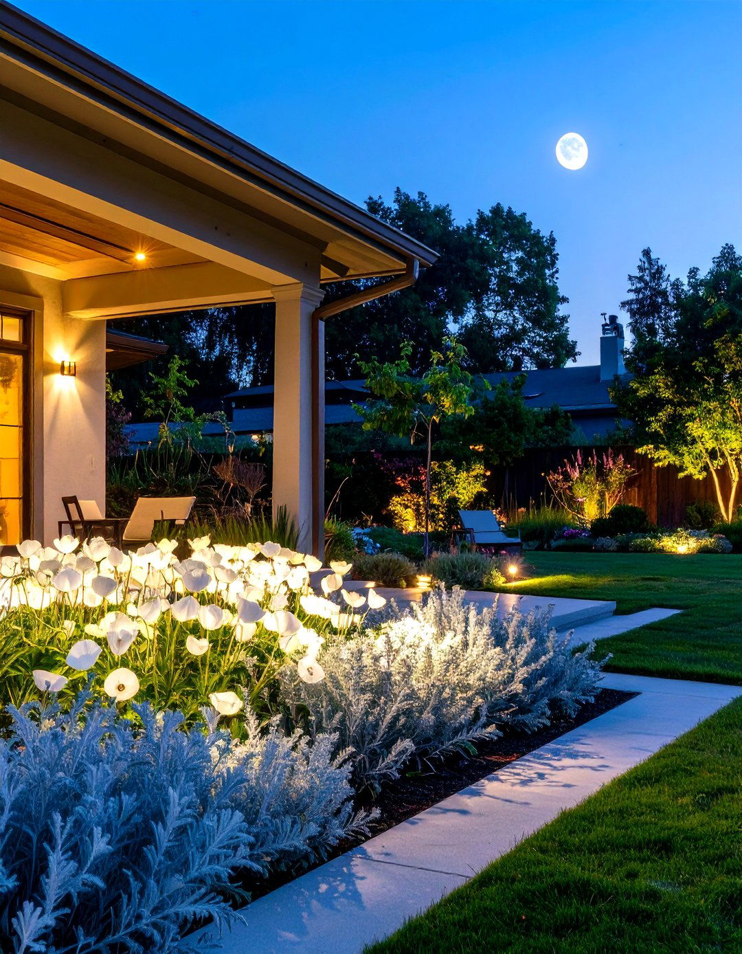 Yard Landscaping with a Moonlight Garden Theme - 30 yard landscaping ideas