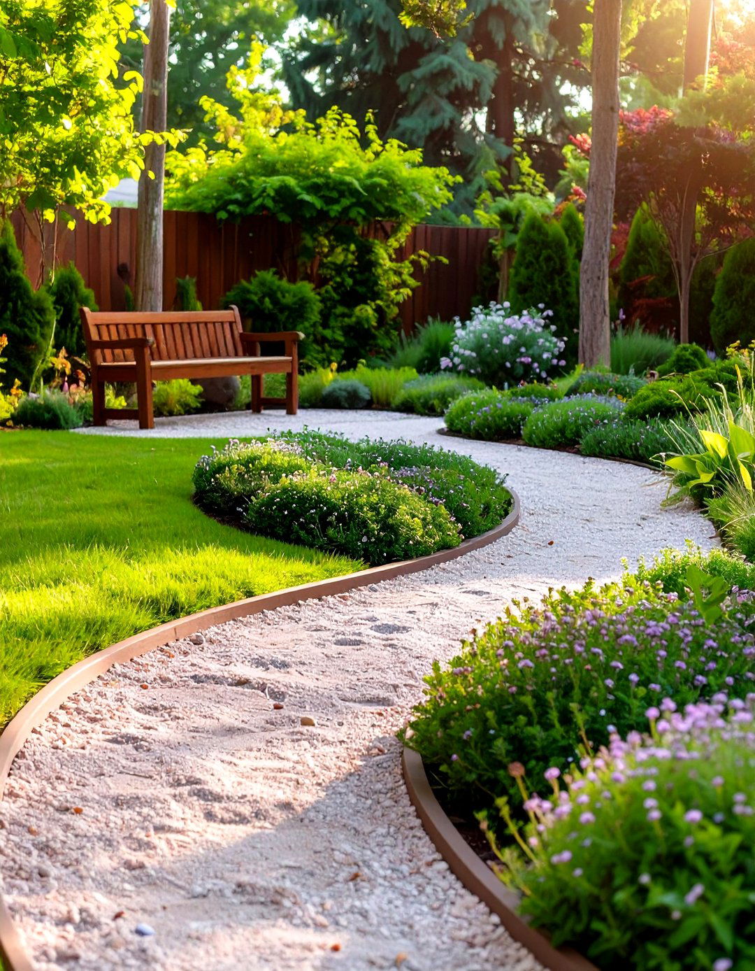 Yard Landscaping with a Serpentine Gravel Path - 30 yard landscaping ideas