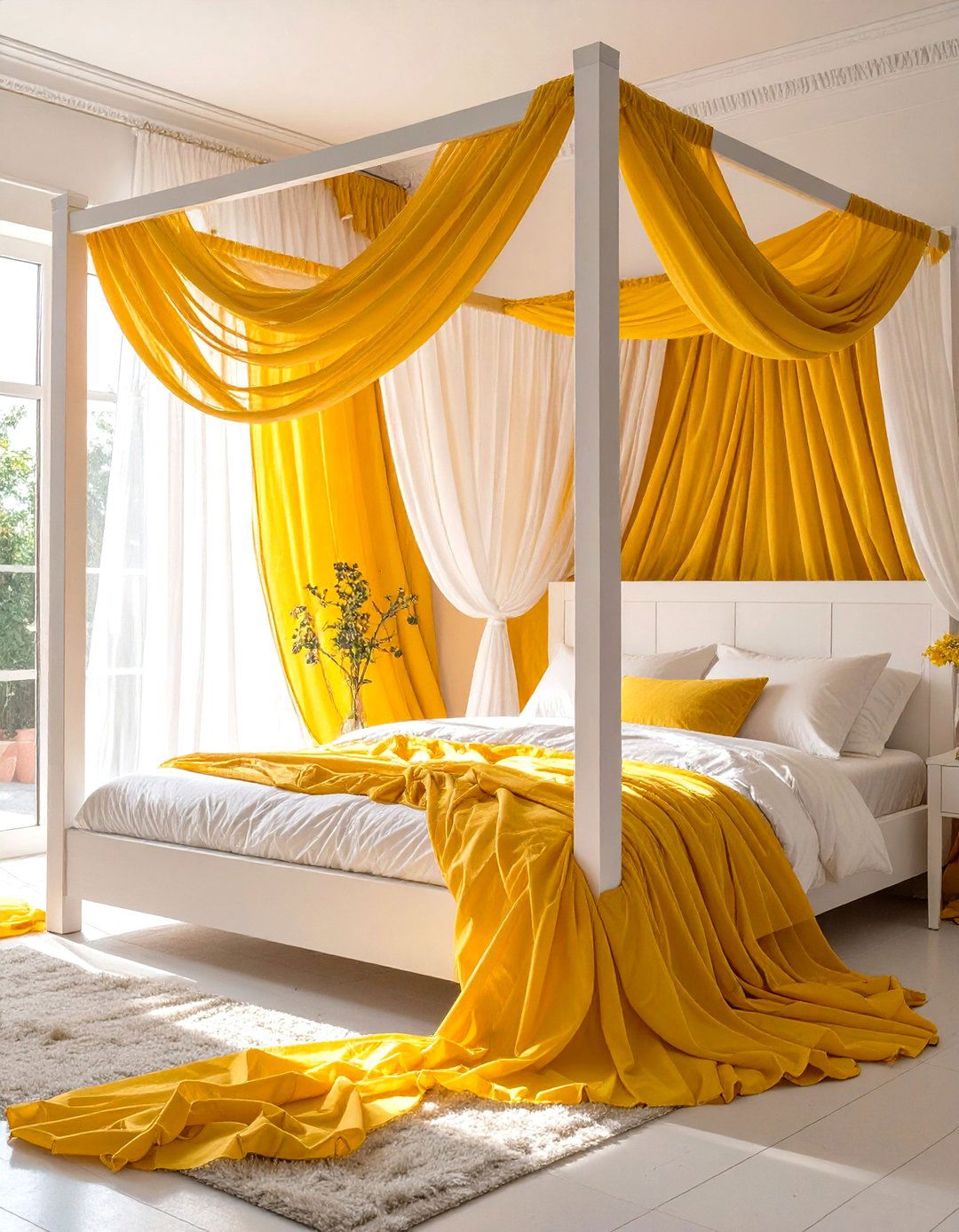 Yellow Canopy Bed Drapes - 30 yellow bedroom ideas