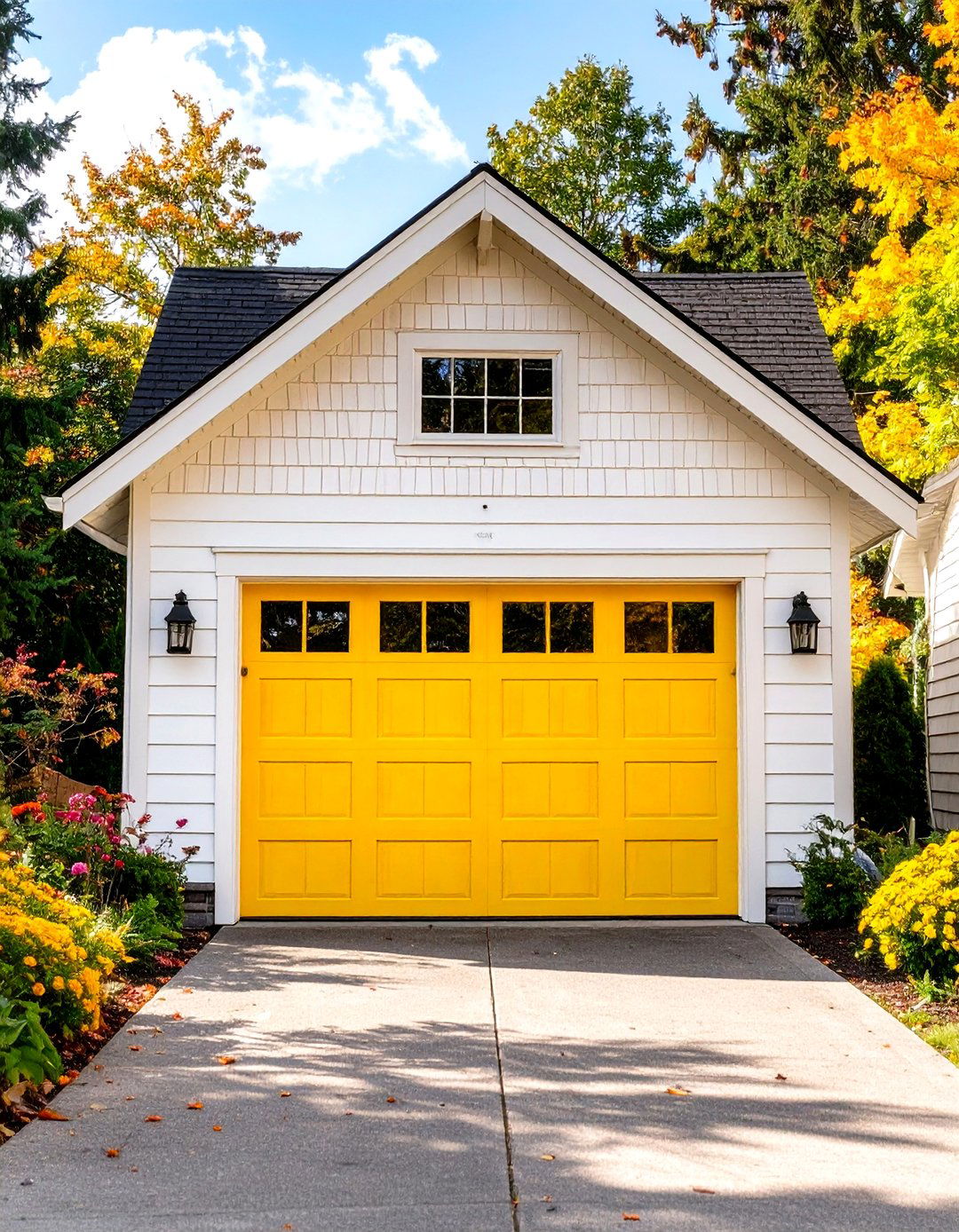 Yellow Garage Door for a Cheerful Pop - 30 garage door paint ideas