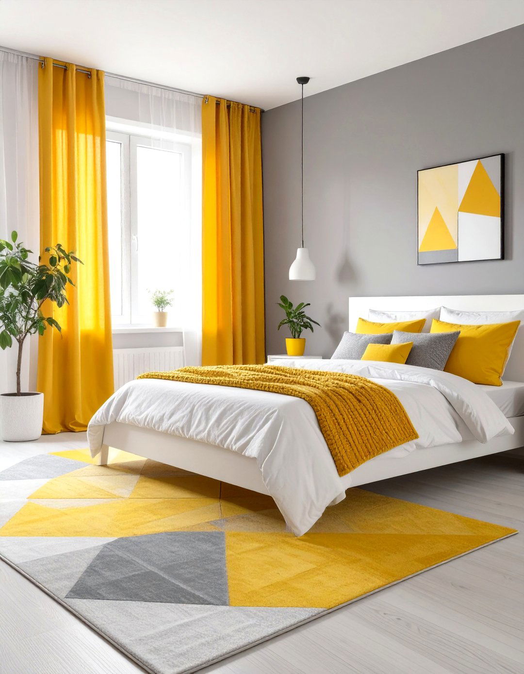 Yellow and Gray Color Scheme - 30 yellow bedroom ideas