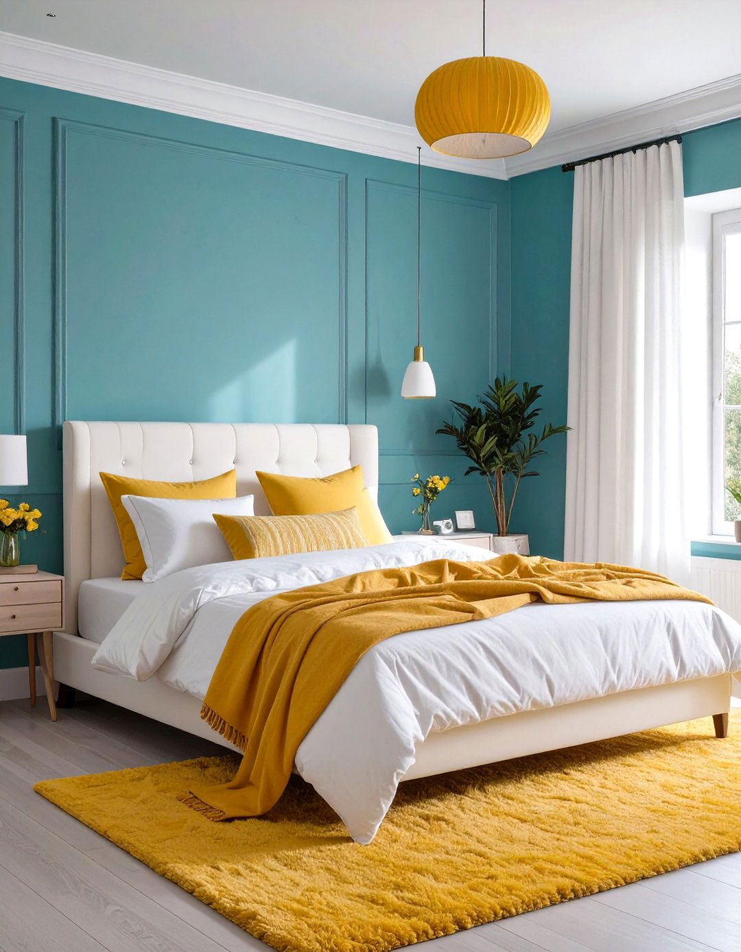 Yellow and Teal Bedroom Design - 30 yellow bedroom ideas
