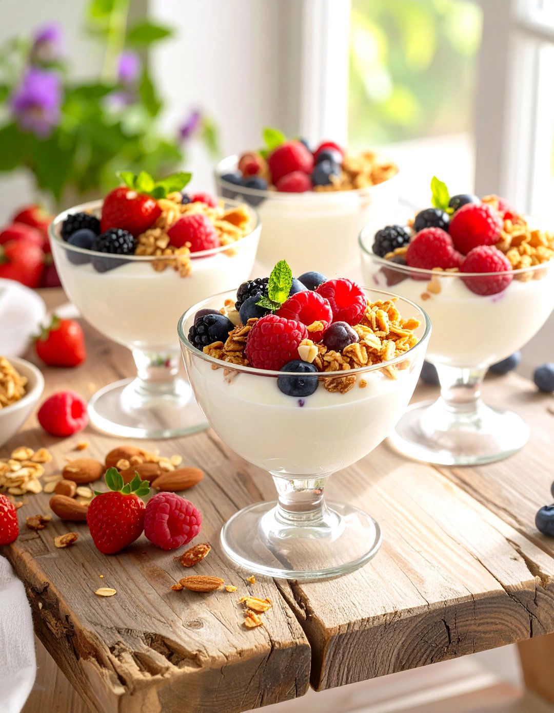 Yogurt Parfait Bar for Brunch - 30 baby shower brunch food ideas