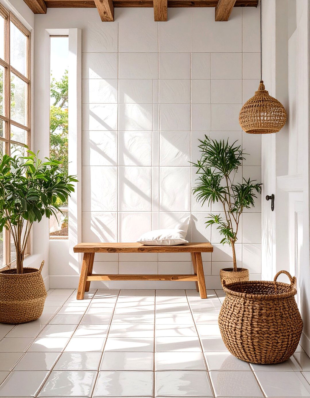 Zellige Style Square Tile - 30 modern entryway tile ideas
