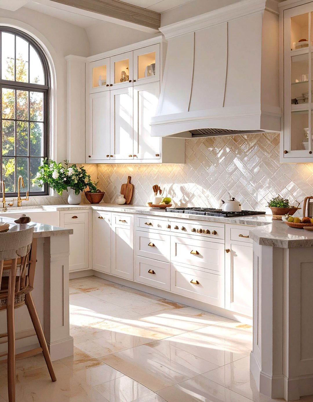 Zellige Tile Backsplash - 30 backsplash ideas for white cabinets and granite countertops