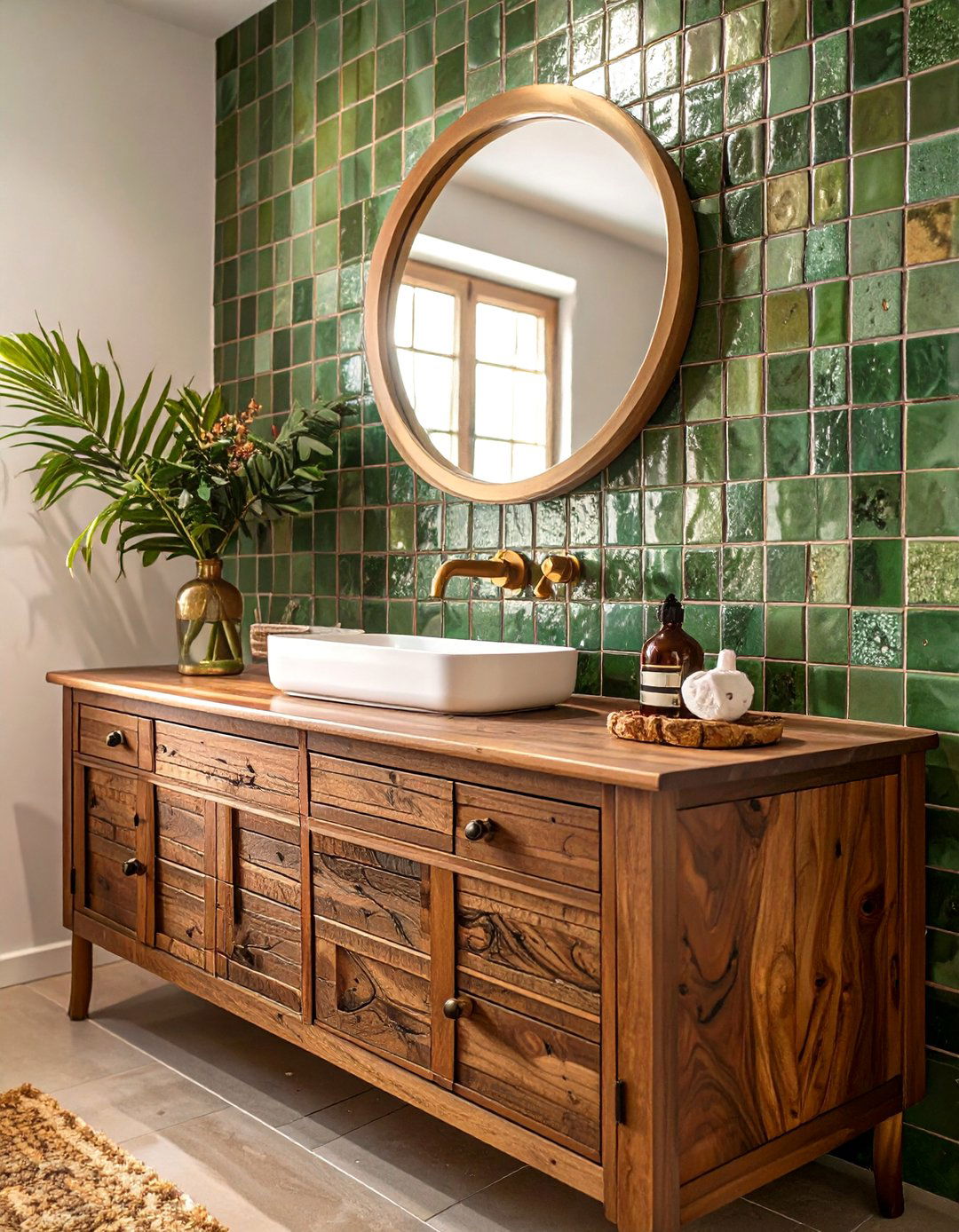 Zellige Tile Bathroom Backsplash - 30 bathroom sink backsplash ideas