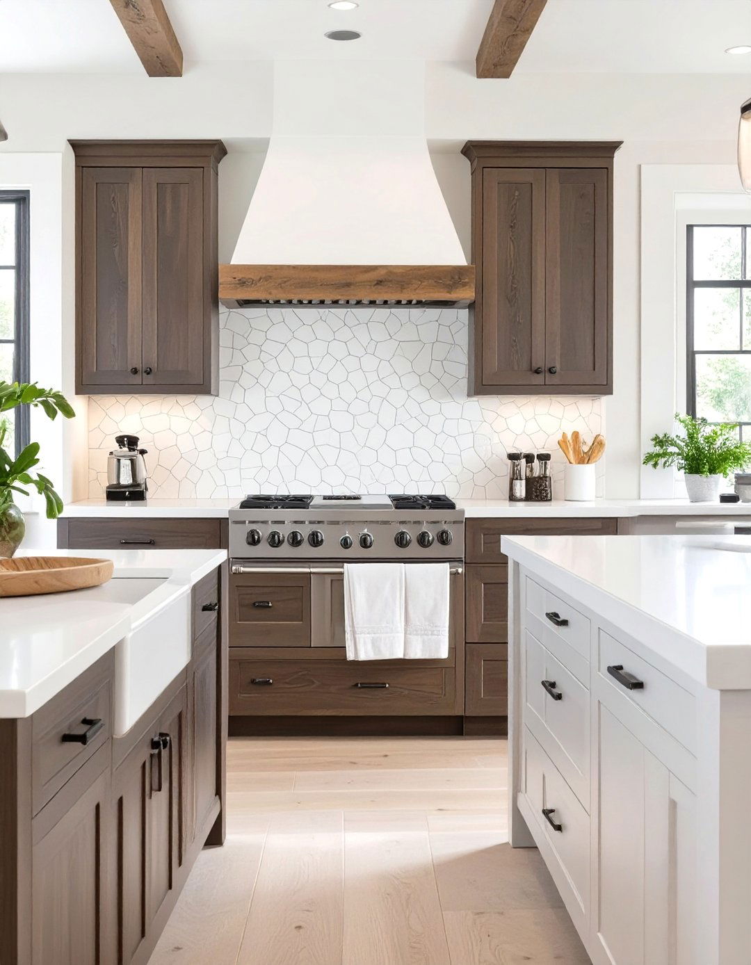 Zellige Tiles Handcrafted Look - 30 backsplash ideas for dark cabinets and light countertops