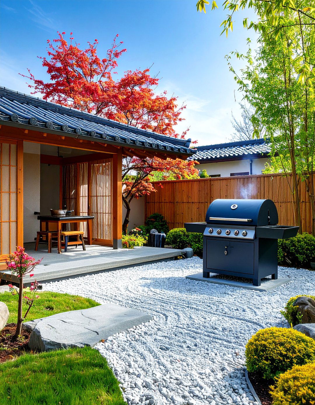 Zen Garden BBQ Sanctuary - 30 backyard bbq ideas