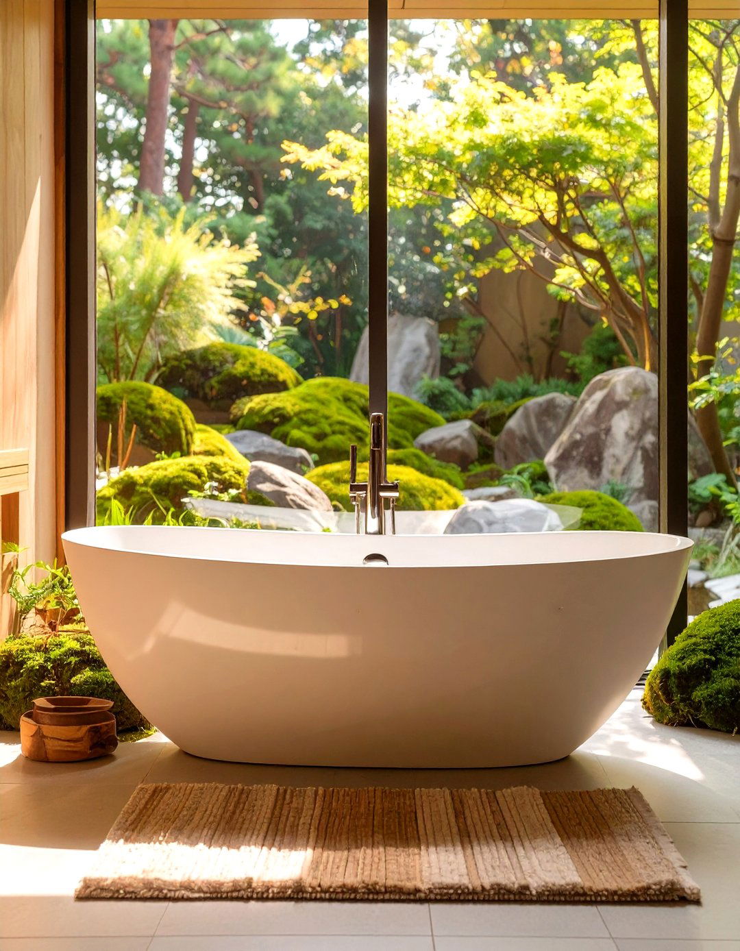 Zen Garden Bathroom Tub View - 30 bathroom tub ideas