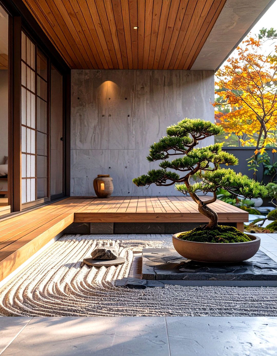 Zen Garden Concrete Porch - 30 concrete porch ideas