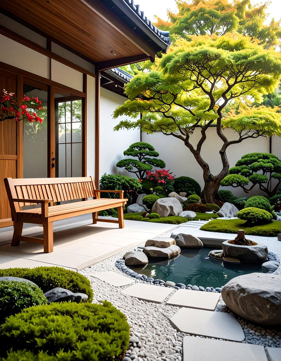 Zen Garden Meditation Porch - 30 front porch furniture ideas