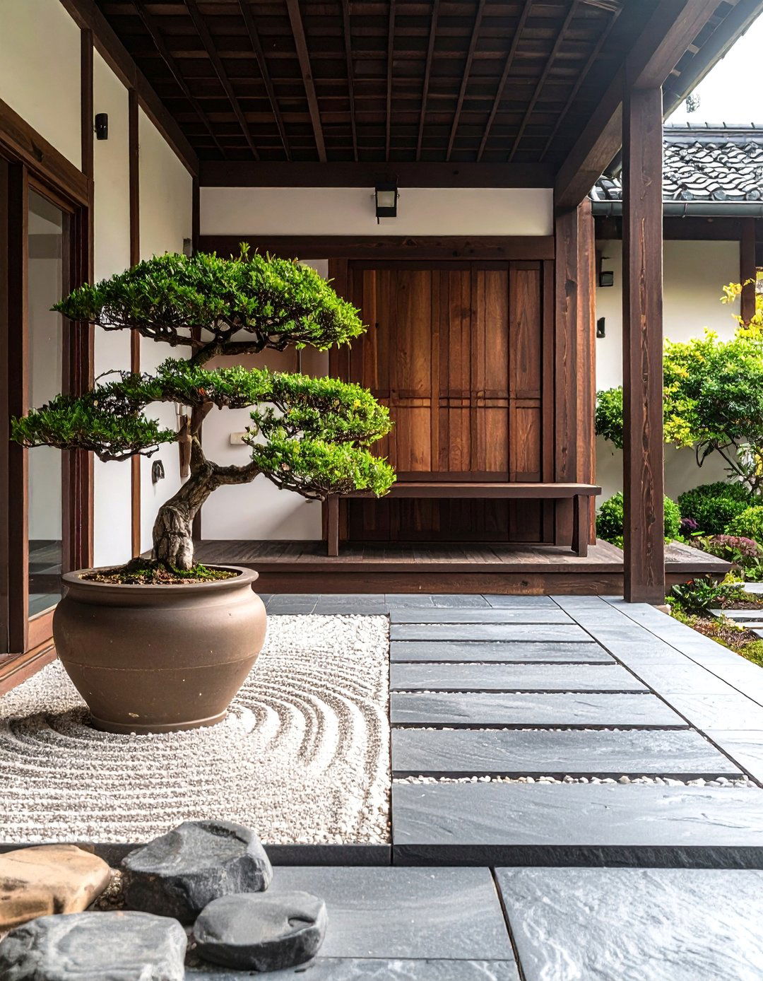 Zen Garden Porch Entrance - 30 31 modern front porch ideas