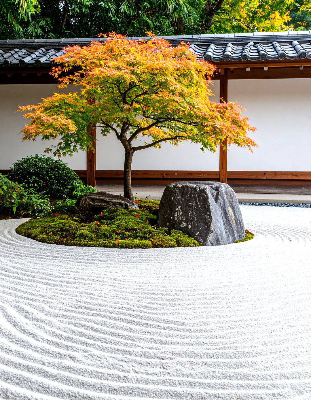 Zen Garden Rock and Flower Bed - 30 backyard flower bed ideas