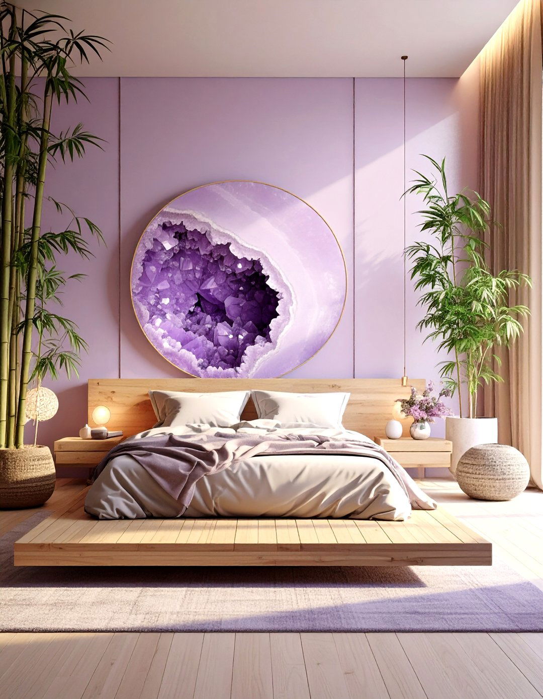 Zen Inspired Amethyst Bedroom - 30 modern purple bedroom ideas