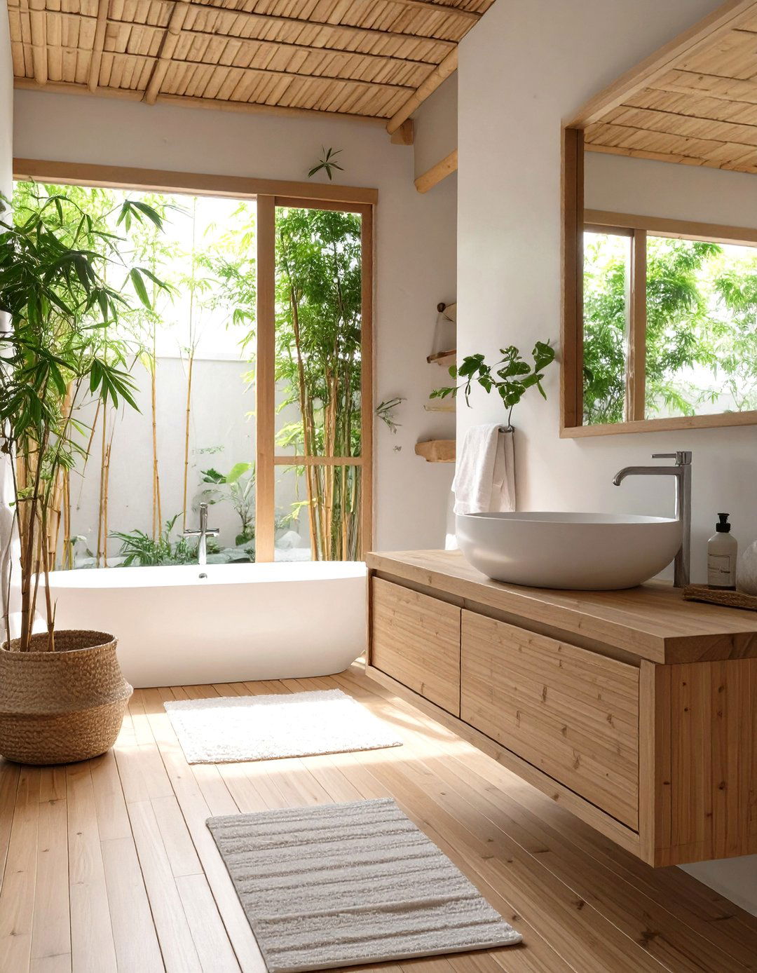 Zen Inspired Bamboo Bathroom - 30 brown bathroom ideas