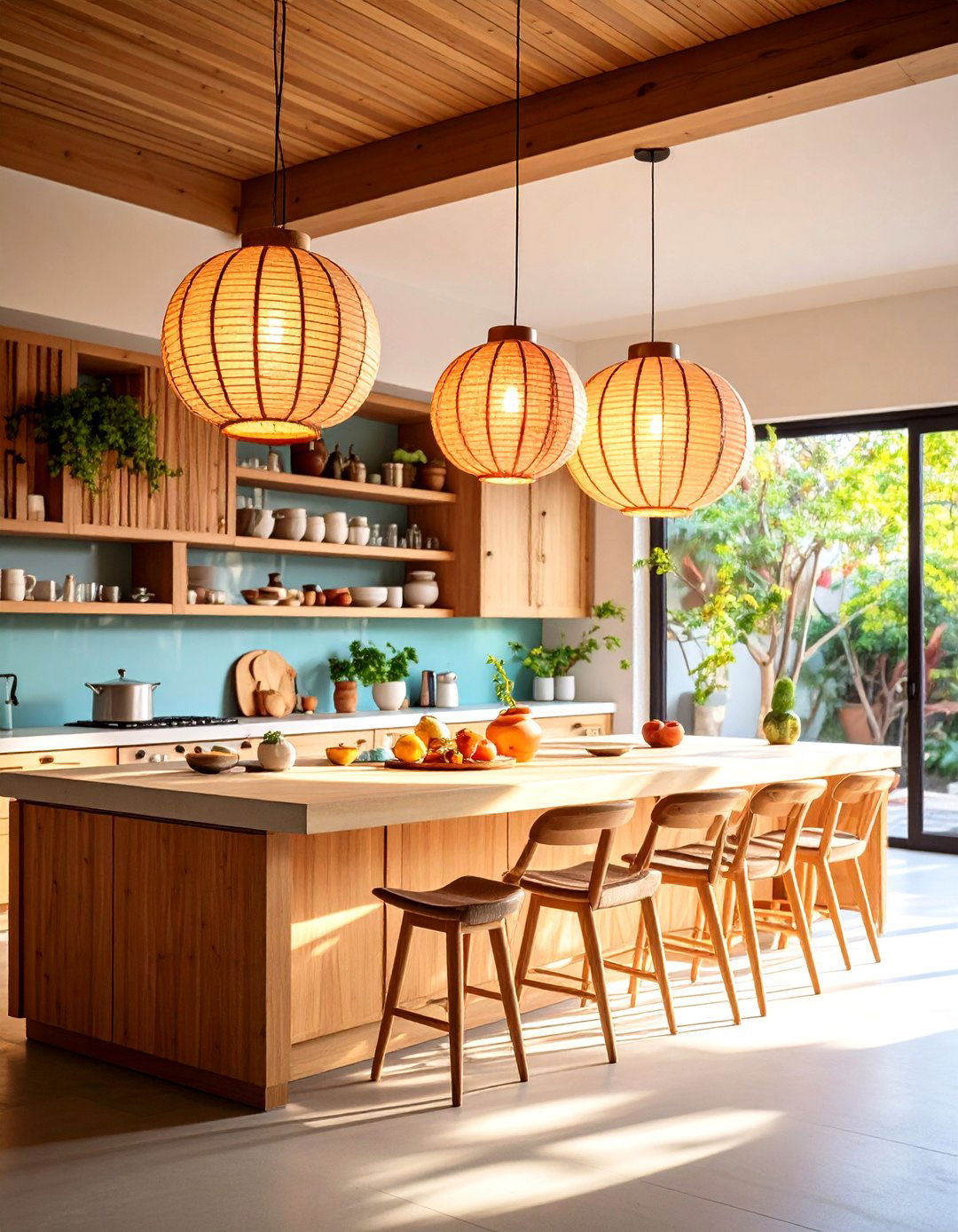 Zen Inspired Kitchen Paper Lanterns - 30 kitchen light ideas