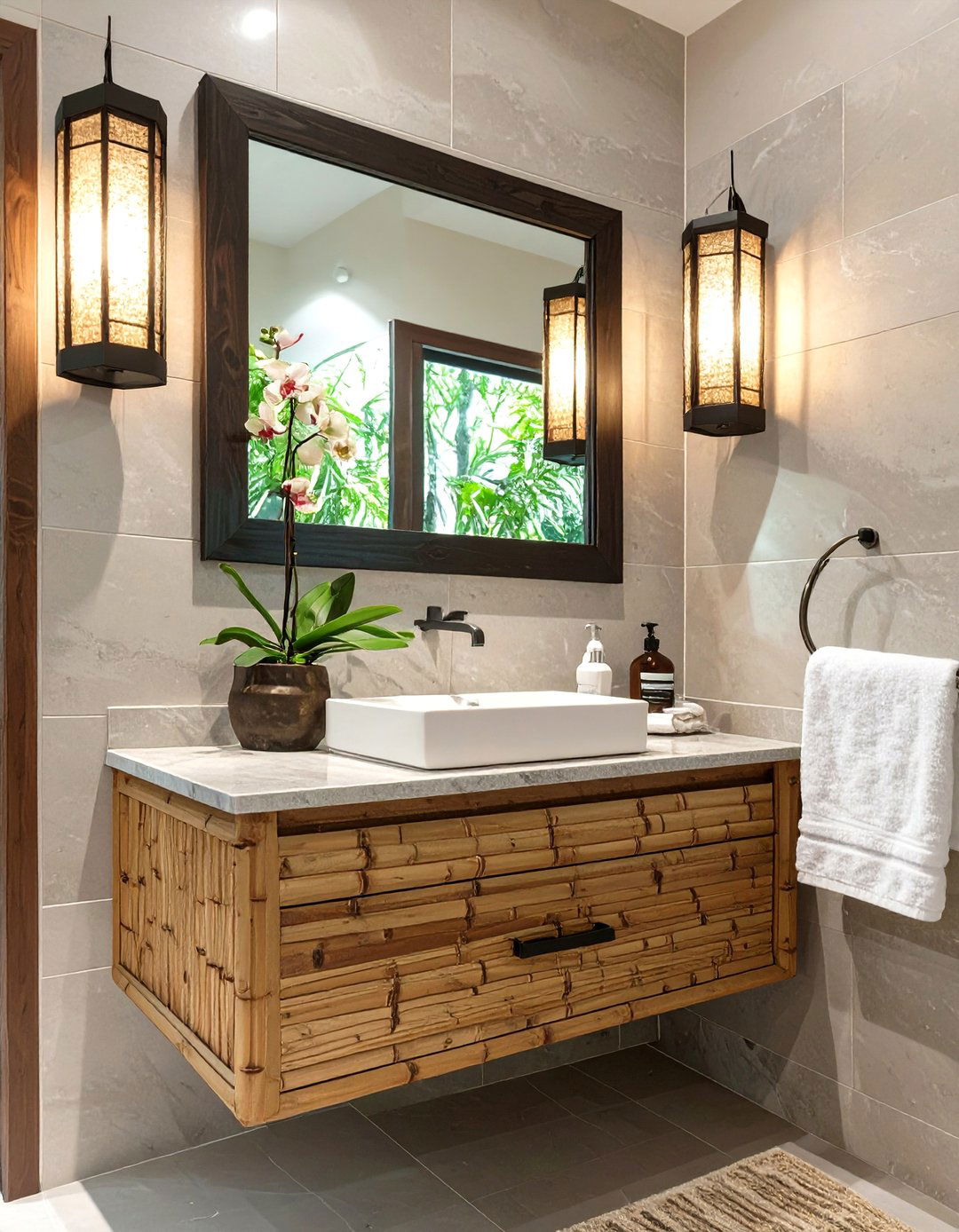 Zen Inspired Lantern Sconces - 30 bathroom vanity lighting ideas