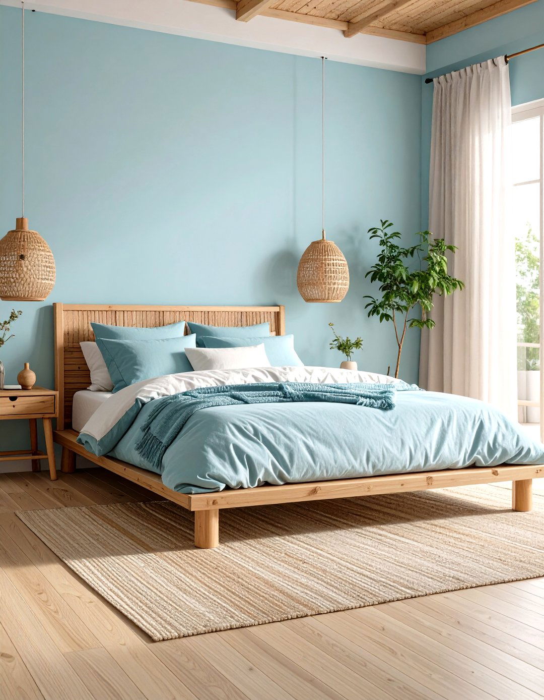Zen Inspired Light Blue Bedroom - 30 light blue bedroom ideas