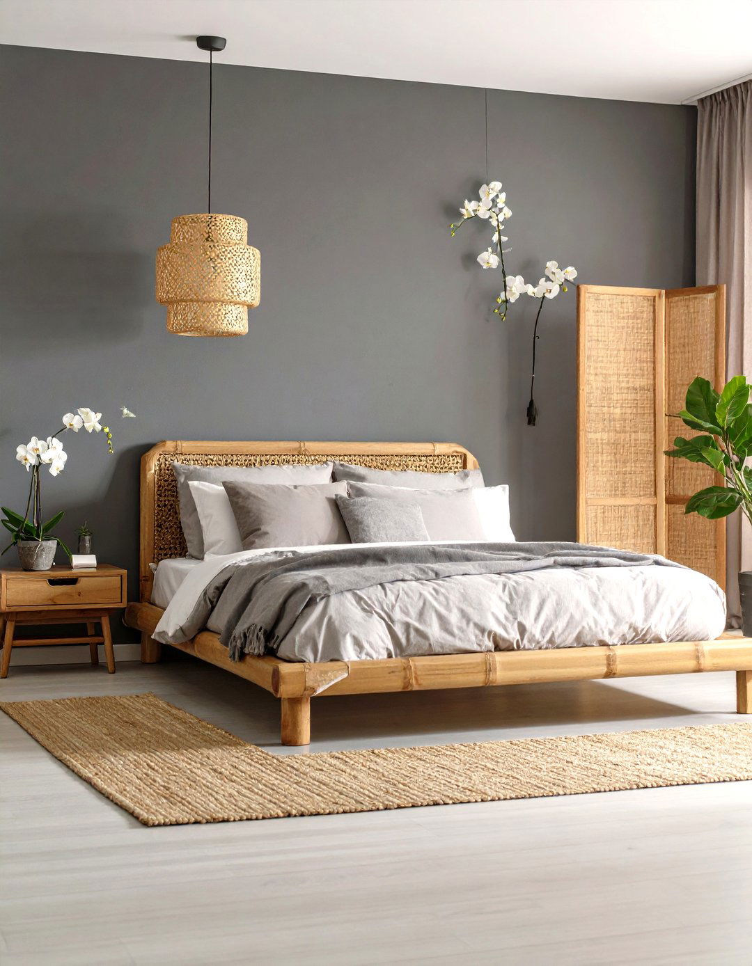 Zen Inspired Minimalist Gray Bedroom - 30 gray bedroom ideas