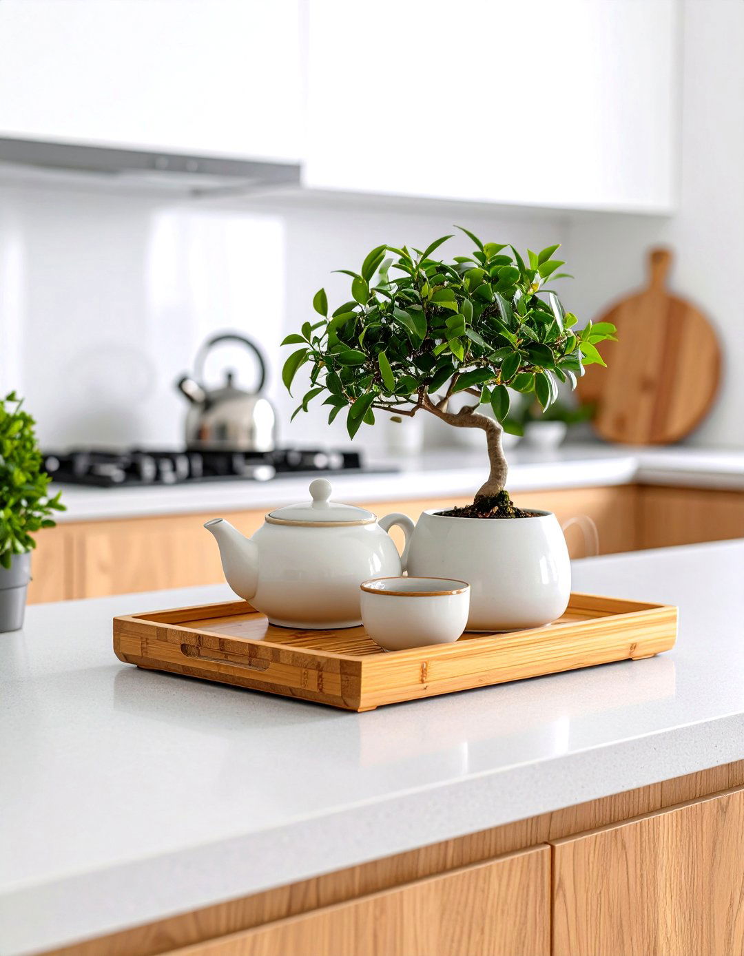Zen Inspired Minimalist Kitchen Counter - 30 kitchen counter decor ideas