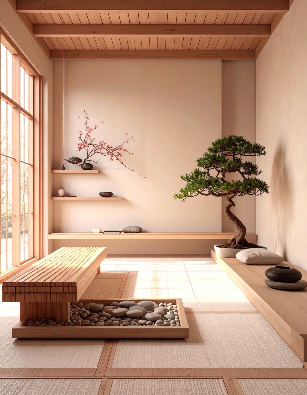 Zen Inspired Mudroom with Natural Elements - 30 modern mudroom ideas