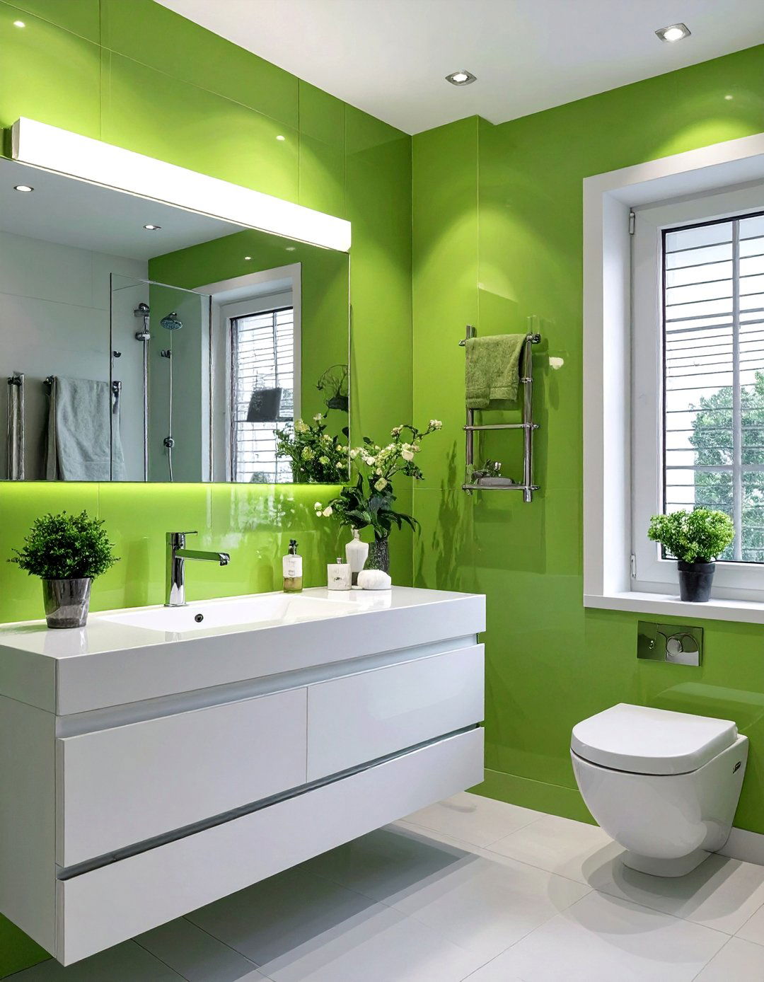 Zesty Lime Green Bathroom - 30 bathroom paint color ideas