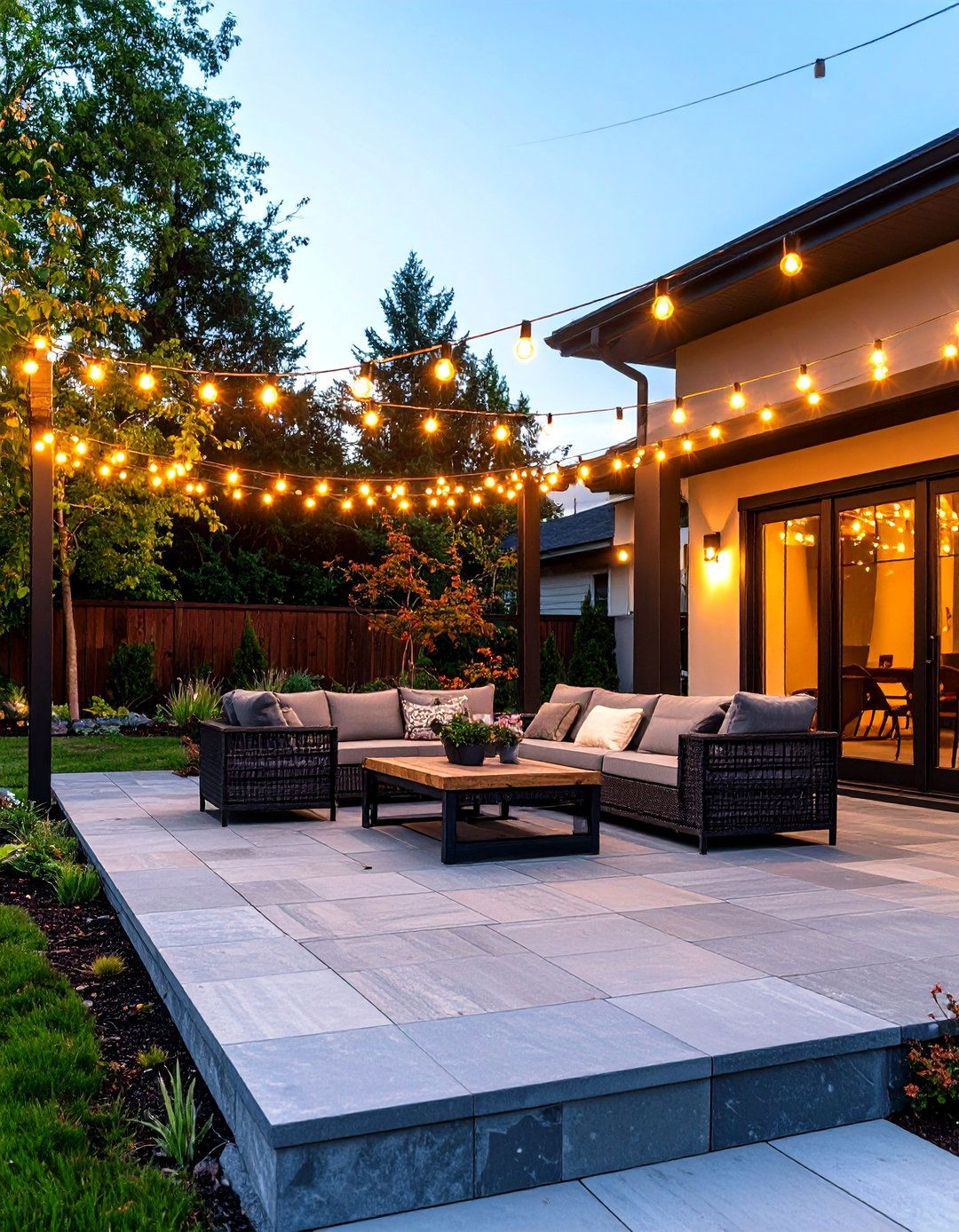 Zig Zag Patio Outdoor String Light Pattern - 30 outdoor string light ideas