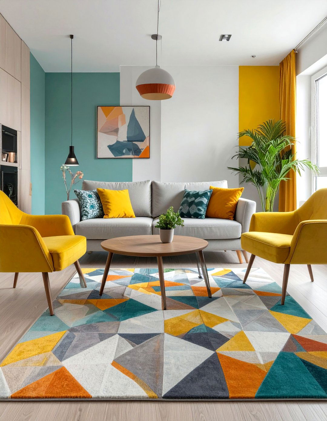 Zone the Room with a Rug - 30 small space living room ideas