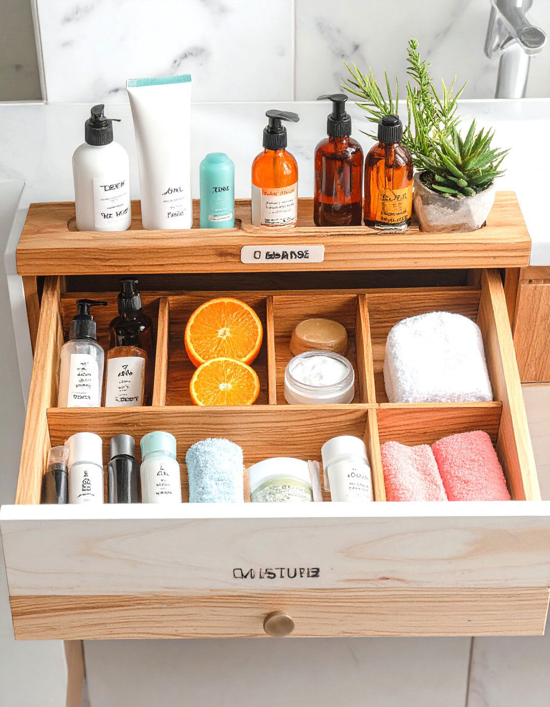 Zoned Drawer for Skincare Routines - 30 bathroom drawer organization ideas