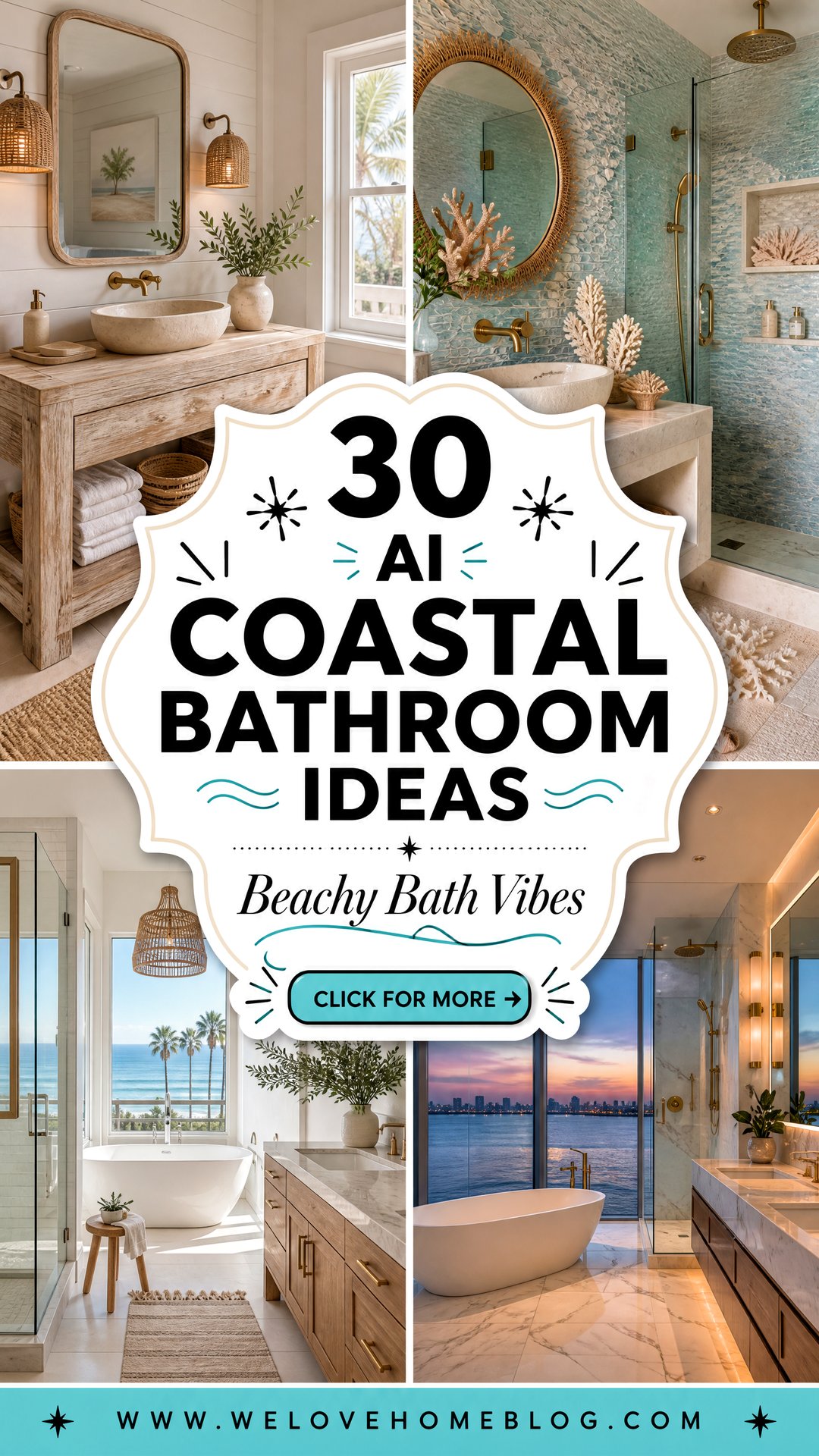 30 AI Coastal Bathroom Ideas for a Beachy Vibe - 30 AI Coastal Bathroom Ideas for a Beachy Vibe