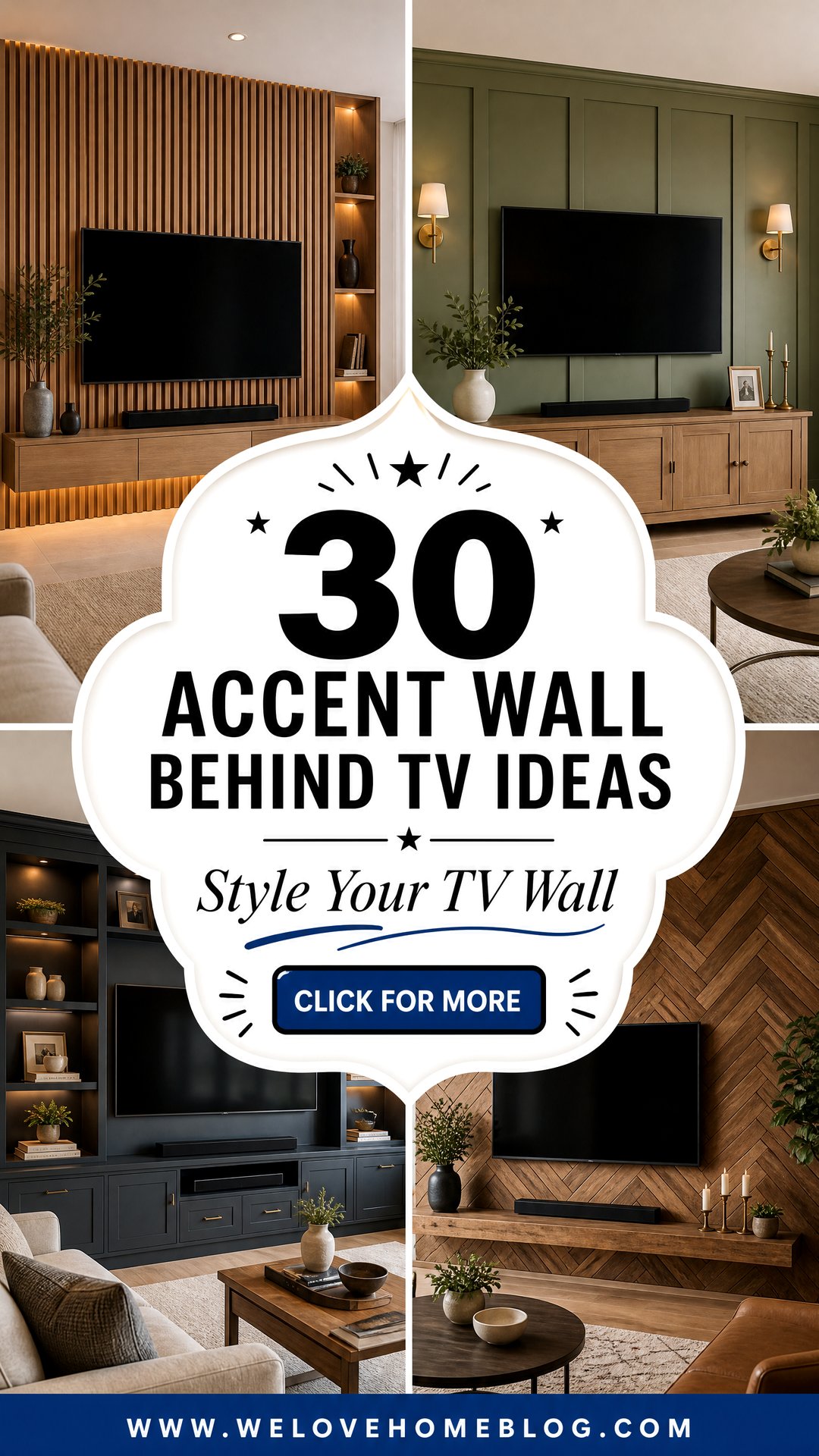 30 Accent Wall Behind TV Ideas for Your Living Room - We Love Home Blog