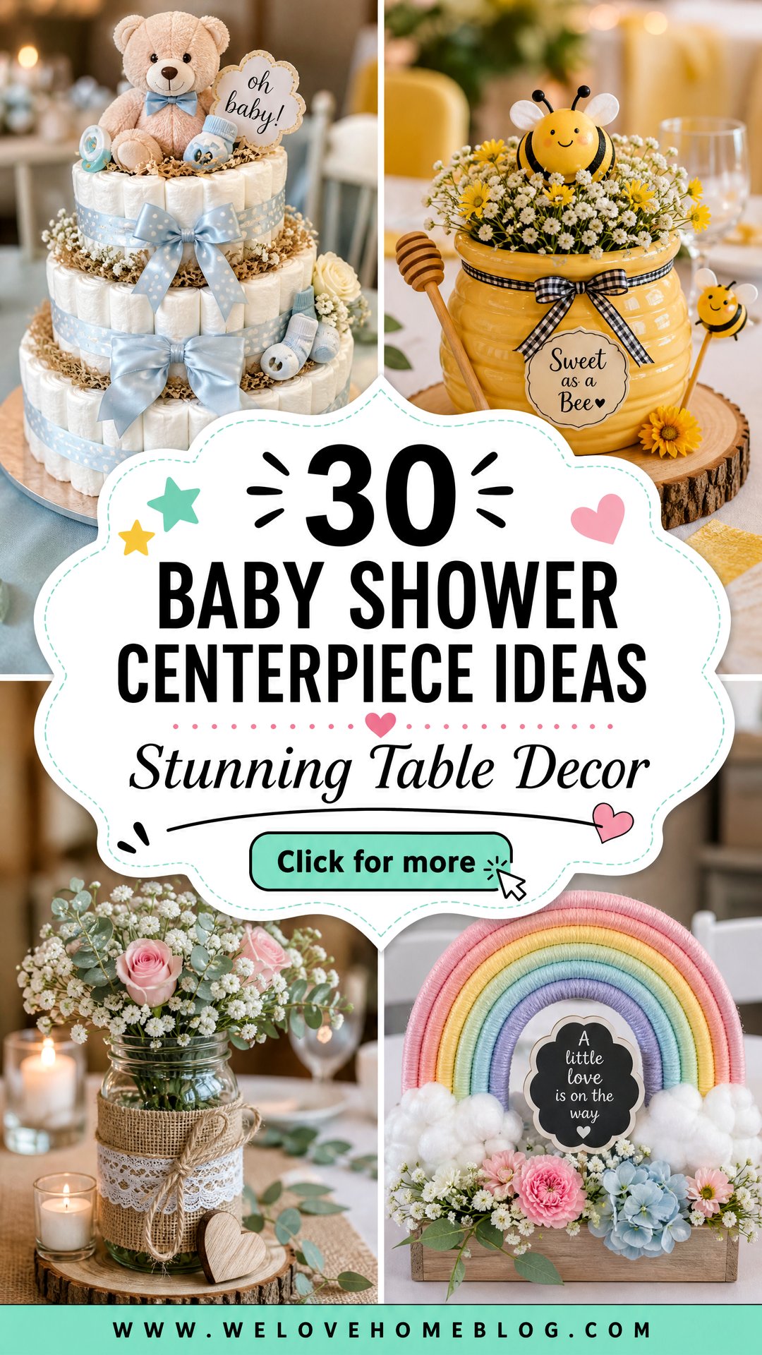 30 Baby Shower Centerpiece Ideas for a Beautiful Table - 30 Baby Shower Centerpiece Ideas for a Beautiful Table