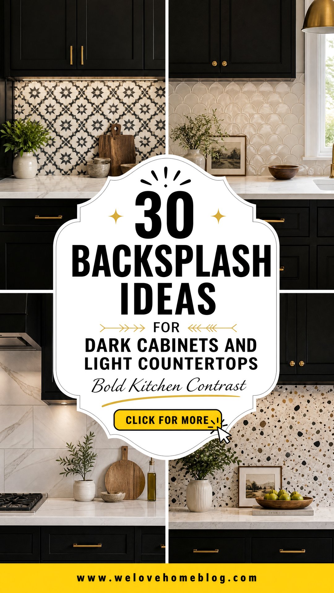 30 Backsplash Ideas for Dark Cabinets and Light Countertops - 30 Backsplash Ideas for Dark Cabinets and Light Countertops