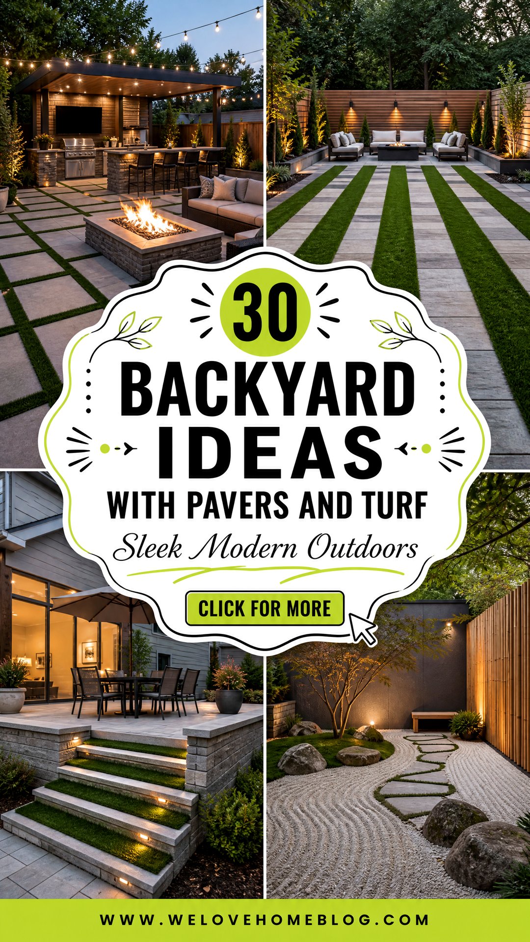 30 Backyard Ideas With Pavers and Turf for Modern Homes - 30 Backyard Ideas With Pavers and Turf for Modern Homes