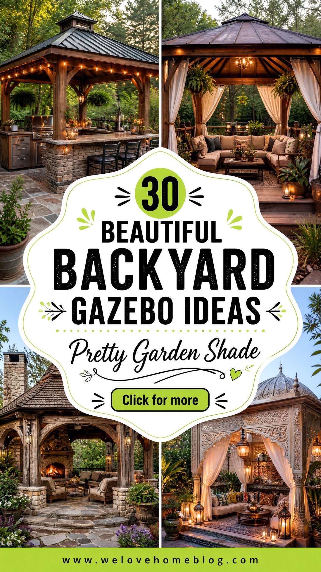30 Beautiful Backyard Gazebo Ideas for Garden Shade - 30 Beautiful Backyard Gazebo Ideas for Garden Shade