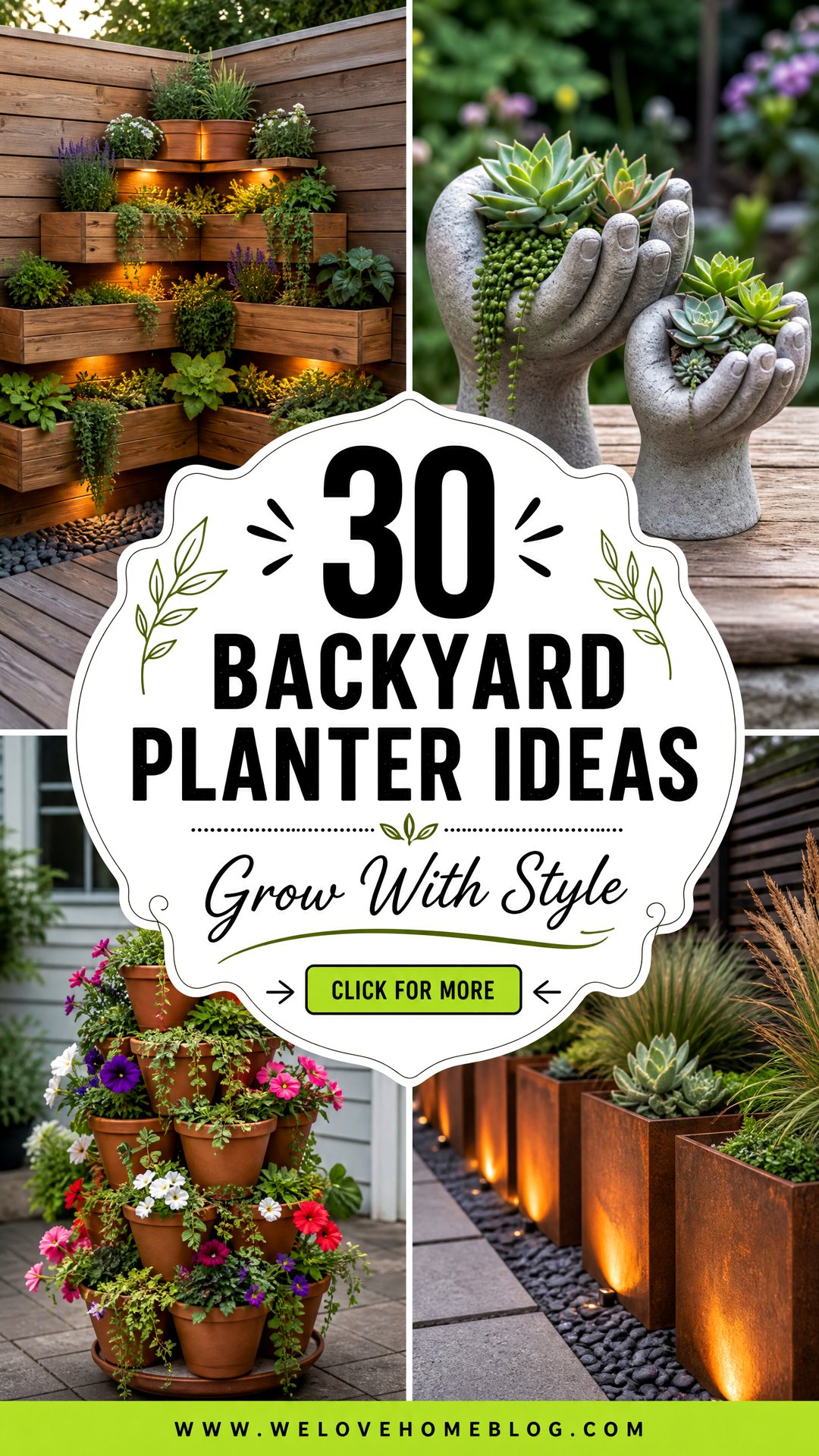 30 Beautiful Backyard Planter Ideas to Style Your Yard - 30 Beautiful Backyard Planter Ideas to Style Your Yard