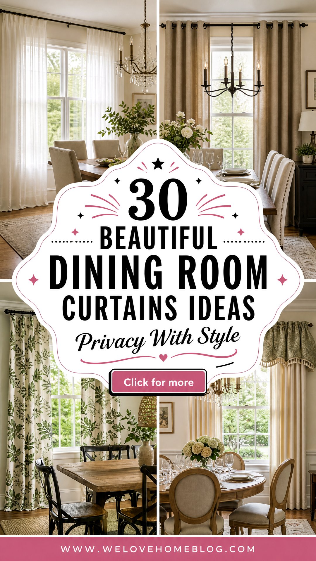 30 Beautiful Dining Room Curtains Ideas for Privacy - 30 Beautiful Dining Room Curtains Ideas for Privacy