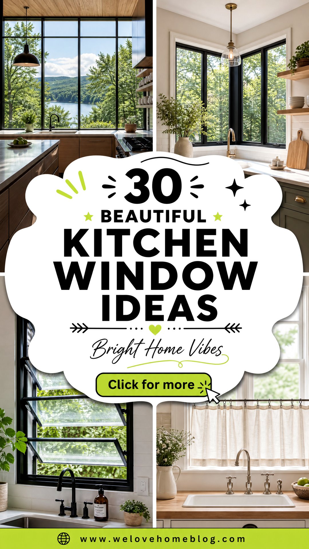 30 Beautiful Kitchen Window Ideas for Your Home - 30 Beautiful Kitchen Window Ideas for Your Home